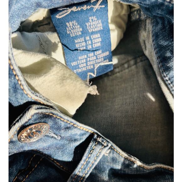 Seven7 Ankle Skinny Jeans, Size 6, Jeweled Distressed - Picture 6 of 10